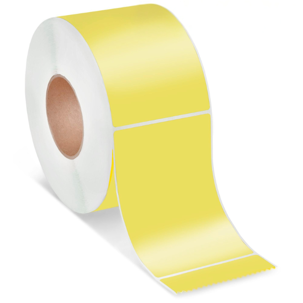 Direct Thermal Roll Labels - 4" x 6", 8"OD,Color - Yellow